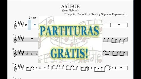 Así Fue - Juan Gabriel - Partitura para Trompeta, Clarinete, S. Tenor y Soprano... Chords - Chordify