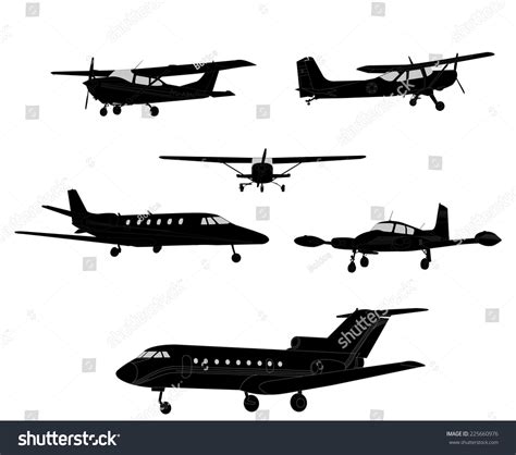 Airplane Silhouettes Stock Vector 225660976 - Shutterstock