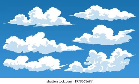 Set Vector Clouds Blue Sky Stock Vector (Royalty Free) 1978663697 ...