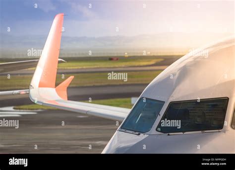 Passenger plane cockpit Stock Photo - Alamy