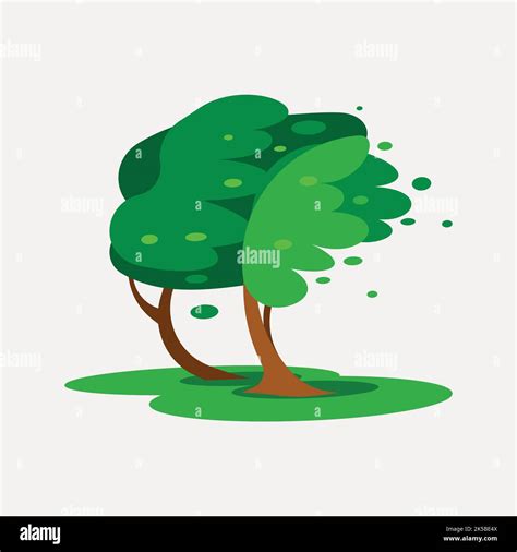 Windy tree clipart, nature illustration vector Stock Vector Image & Art - Alamy