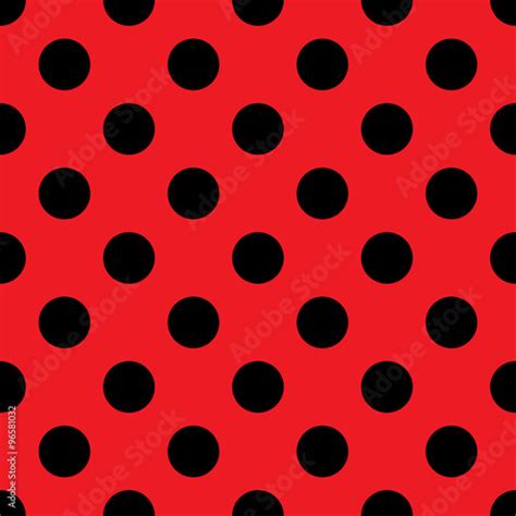 Big Polka Dot seamless pattern. Abstract fashion red and black texture ...