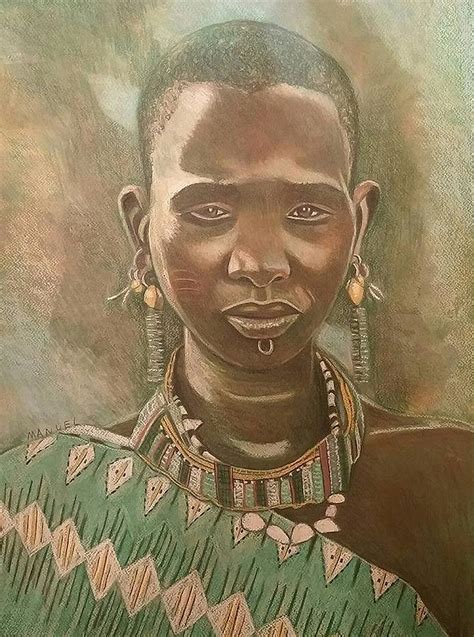 African girl Painting by Desmond Manuel - Pixels