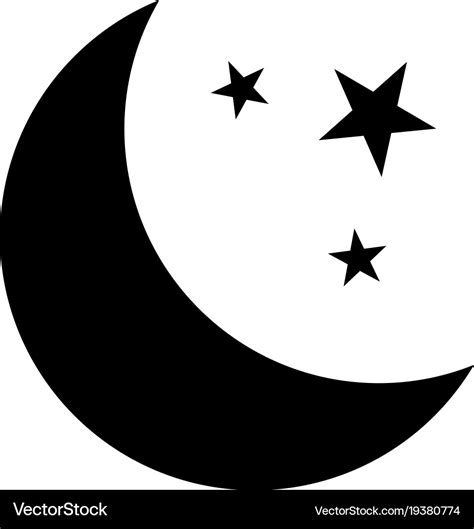 Moon and stars Royalty Free Vector Image - VectorStock