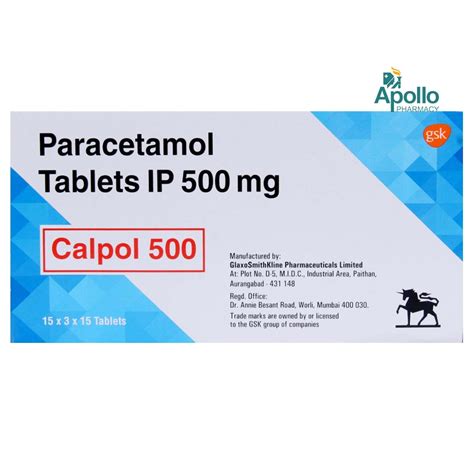 Calpol 500mg Tablet 15's Price, Uses, Side Effects - Apollo 24|7