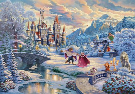 Beauty and the Beast's Winter Enchantment - Limited Edition Canvas – Disney Art On Main Street