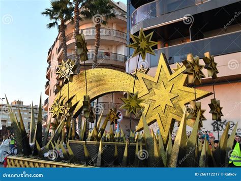 TORREVIEJA, SPAIN â€“ JANUARY 5, 2023: Los Reyes Magos Parade. Star of Bethlehem Decorative ...