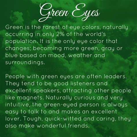 Traits about green eyes...so true! | Green eyes facts, Green eye quotes, People with green eyes