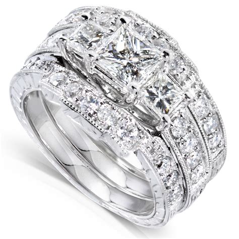 Diamond-Me Princess Diamond Wedding Ring Set 1 7/8 carats (ct.tw) in ...