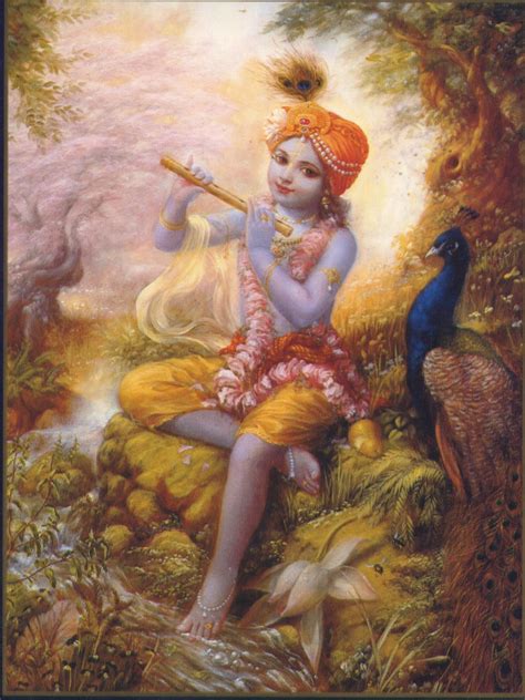 Krishna with flute - hariomhariom