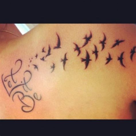 Flying Birds From Quotes Tattoo On Back Tattoo Mania