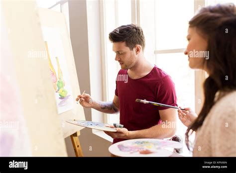 artists painting still life picture at art school Stock Photo - Alamy