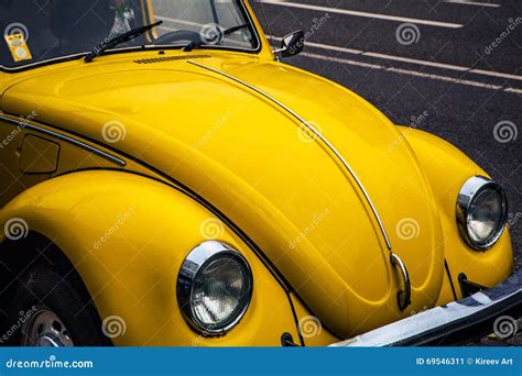 Bright Yellow Retro Car Headlight Close-up Editorial Photo - Image of antique, light: 69546311