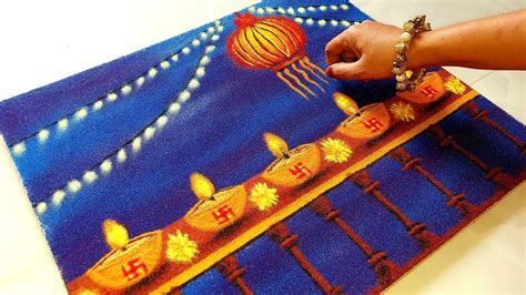 Diwali Special Rangoli Designs | Diya Poster Rangoli For Diwali ...