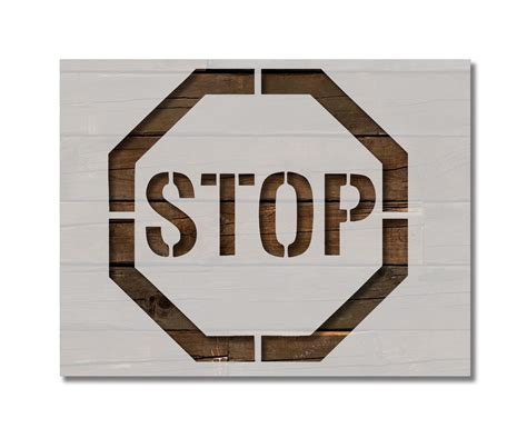 Stop Sign Stencil Template Reusable 8.5 x 11 for Painting on Walls, Wood, Etc. By Stencilville ...