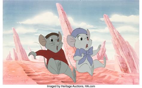 The Rescuers Down Under Bernard and Bianca Presentation Cel Walt Disney ...