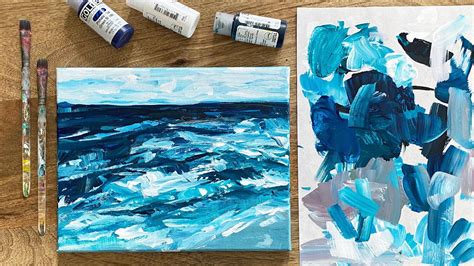 Acrylic Painting for Beginners - How to Paint an Abstract Seascape on ...