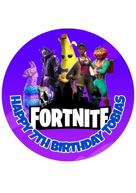 FORTNITE Round Cake Topper Edible - Itty Bitty Cake Toppers