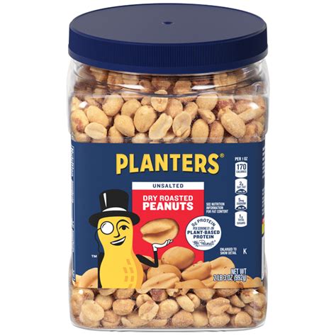 PLANTERS® Unsalted Dry Roasted Peanuts, 35 oz jar - PLANTERS® Brand