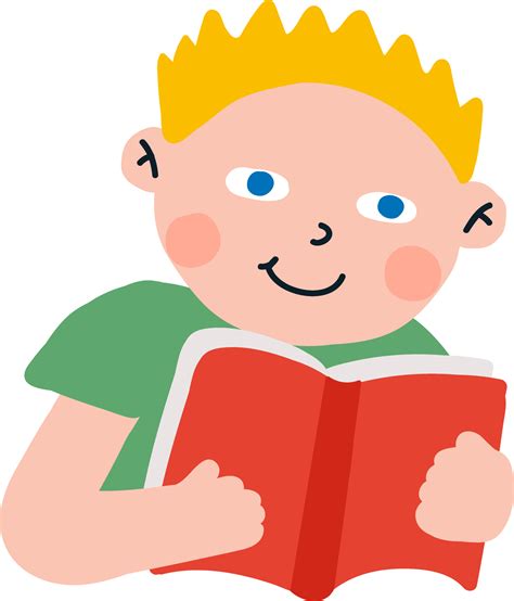 blonde hair boy blue eyes reading book 13643336 PNG