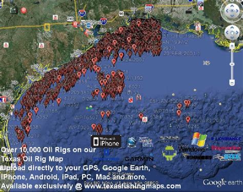 texas_oil_rig_google_earth_map - Texas Fishing Spots Maps for GPS