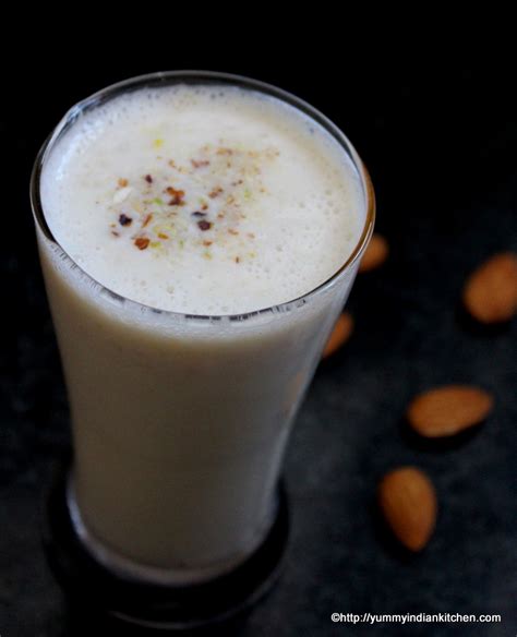 Badam Milk Shake Recipe, Kesar Badam Milk - Yummy Indian Kitchen