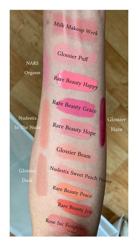 Liquid/cream blush swatches on medium olive : OliveMUA