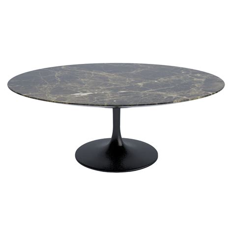 black marble oval coffee table - Annabel Kinard
