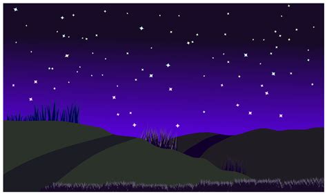 cartoon hills with night sky stars background 6869409 Vector Art at Vecteezy