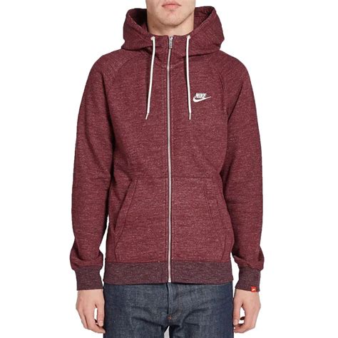 Nike Sportswear Legacy Men's Full Zip Hoodie Burgundy Heather 805057-681