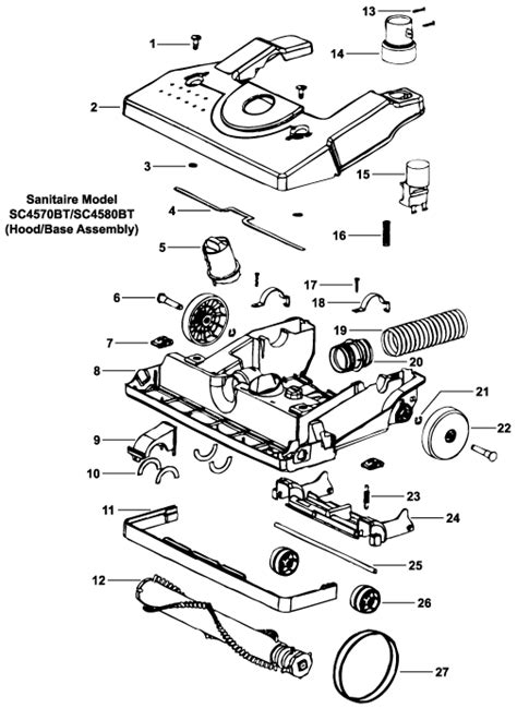 Sanitaire SC4580BT Upright Vacuum Cleaner Parts