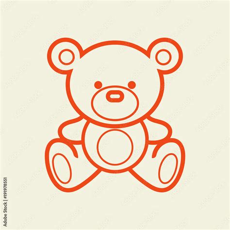 Teddy bear vector line illustration Stock Vector | Adobe Stock