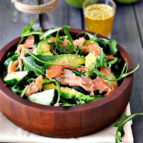 Arugula Salad With Smoked Salmon (lime sesame dressing)