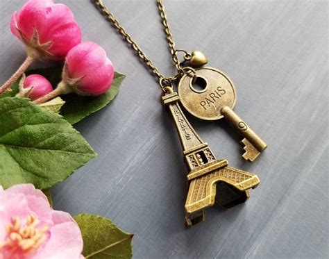 Paris Key Necklace / Key Necklace / Long Necklace / Paris | Etsy ...