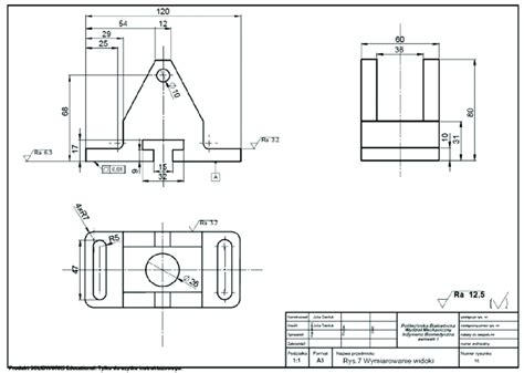 2D CAD-made drawing, three-view possibility part | Download Scientific ...