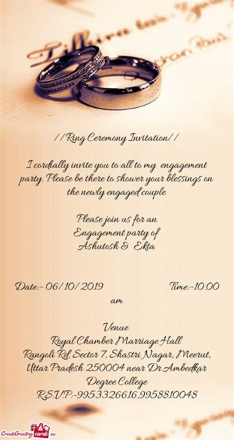 //Ring Ceremony Invitation// - Free cards