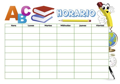 Horario para estudiantes 2 | School timetable, Schedule planner ...