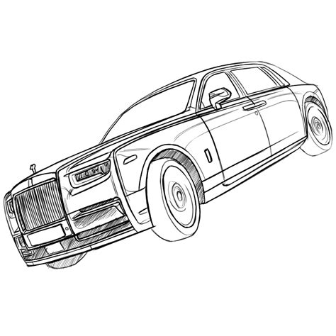 rollsroyce phantom 2018 sketch by baaam7991 | 자동차 그림, 어린이 색칠 공부, 자동차