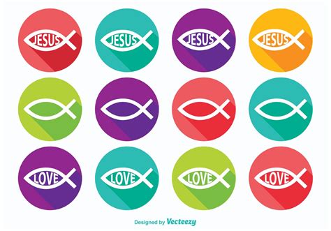 Christian Fish Symbol Icons 86415 Vector Art at Vecteezy