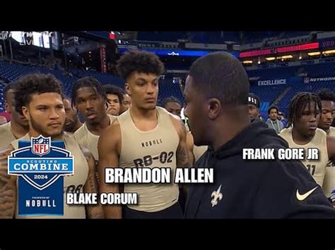 Blake Corum vs Frank Gore JR GOING AT IT! 🔥👀 @ 2024 NFL Combine RB’s ...