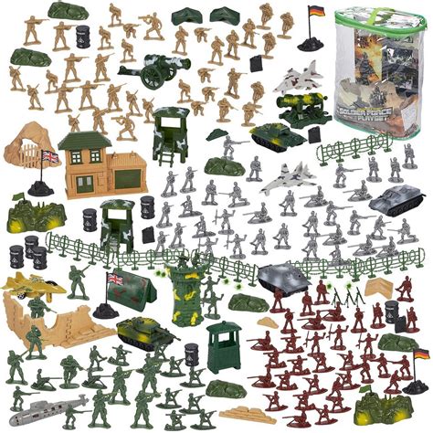 300 Pcs Toy Soldiers, Assorted Green Army Men Toys for Boys, Action Figures Military Force ...