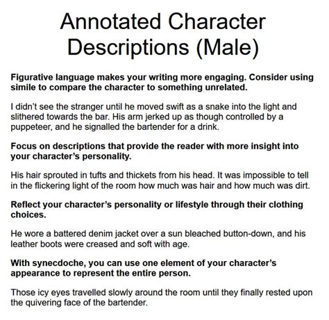 Character Descriptions (Male) | Writing inspiration tips, Writing tips, Book writing tips