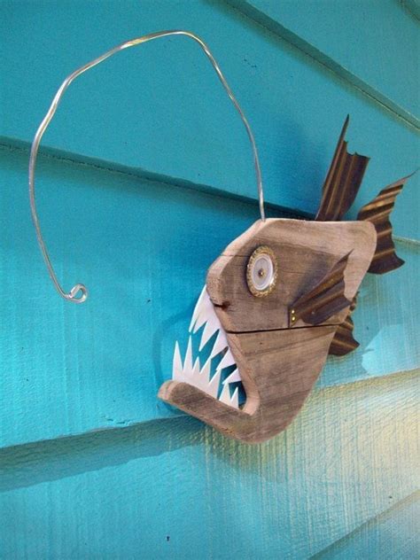 Anglerfish upcycled made of recycled wood angler fish Front Yard Fence, Diy Fence, Fenced In ...