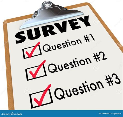 Survey Word Checklist Clipboard Polling Customers Feedback Stock ...