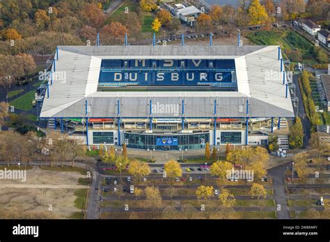 Aerial view, Bundesliga stadium MSV-Arena, also known as Schauinsland ...