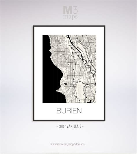 Burien Washington Burien WA Map Burien Map Burien Print - Etsy