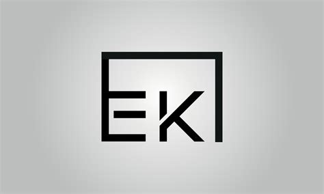 Letter EK logo design. EK logo with square shape in black colors vector ...