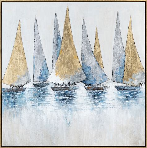 Sailboats 52'' x 52'' Wall Art | Value City Furniture