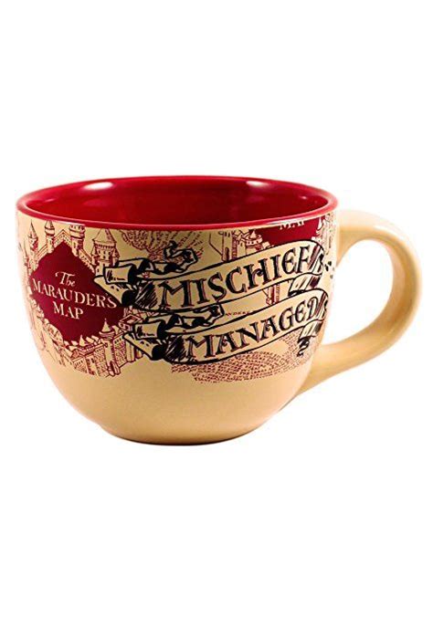 Silver Buffalo Harry Potter The Marauder's Map Mischief Managed Soup Ceramic Mug, 24-Ounce ...