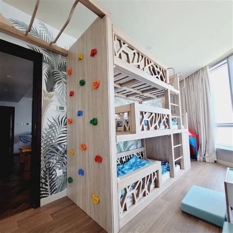 Triple Bunk Bed With Climbing Wall Monkey Bars | ubicaciondepersonas.cdmx.gob.mx